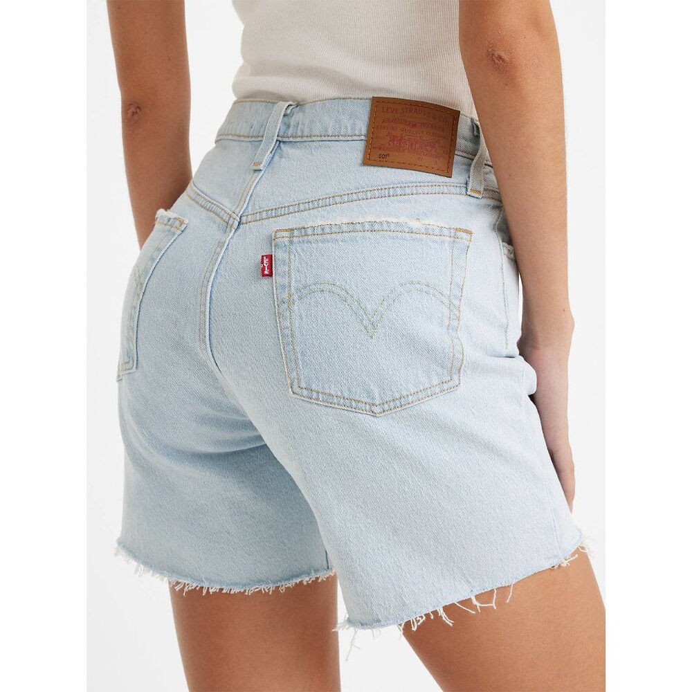 Levi's Blue Jean Shorts with Frayed Hem